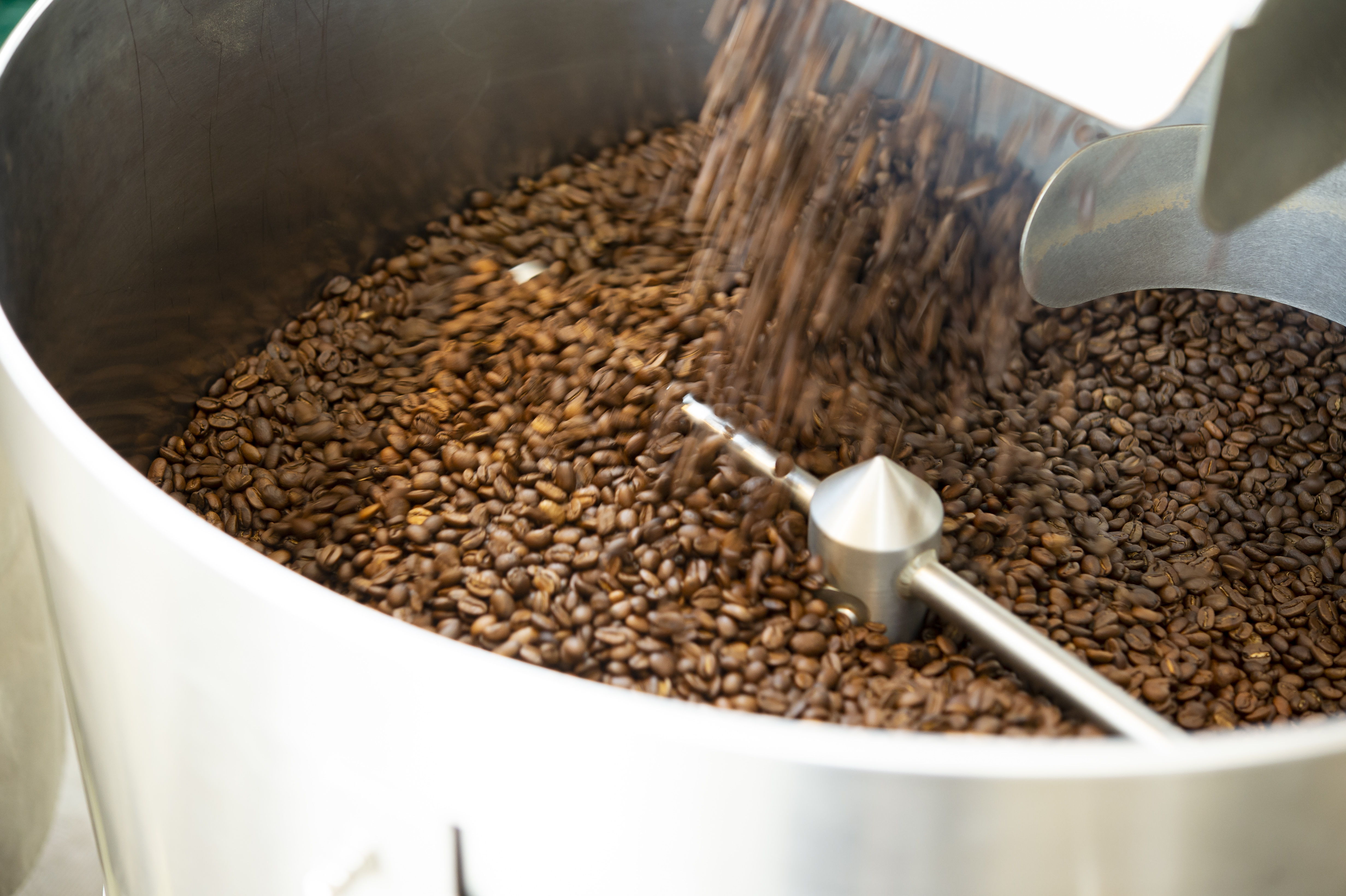 コーヒー豆の焙煎の画像