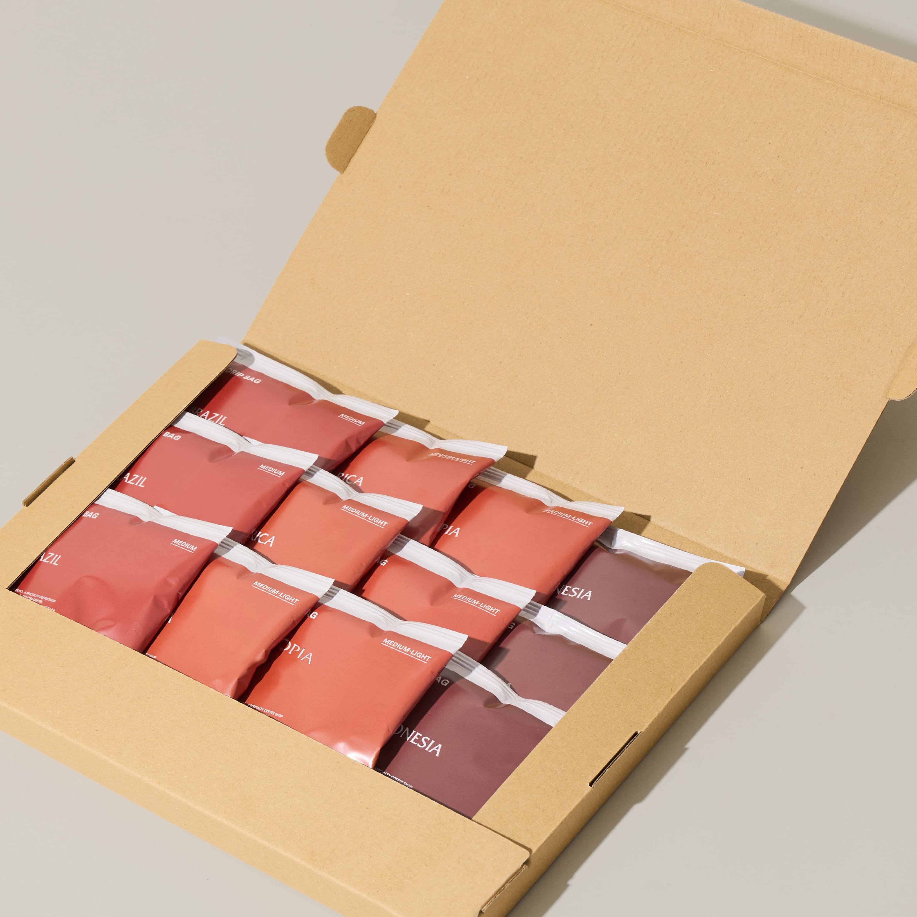 ドリップバッグ シングルオリジン 4種 12pcsのセット内容